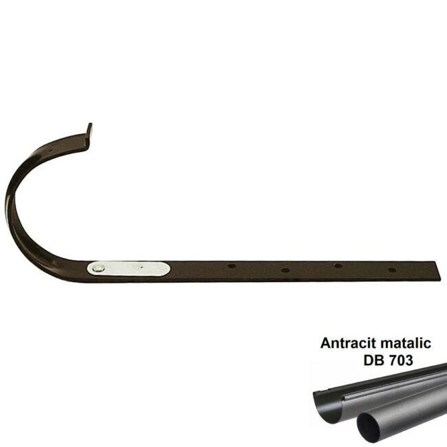 Kovový hák rovný antracit-metalic 100 mm MARLEY